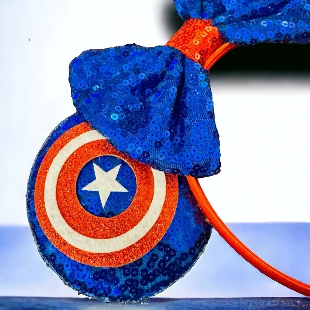 NOT FOR SALE - Captain America Inspired Mouse Ears, Disney Headband, Superhero